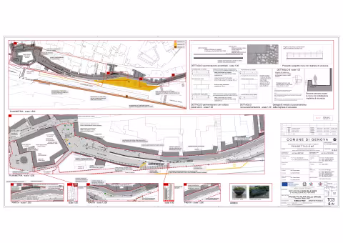 Restauro delle Mura delle Grazie e valorizzazione del percorso: tavola progetto