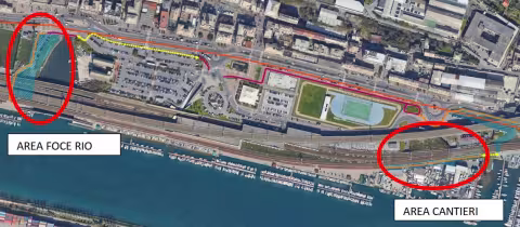 Area Foce Rio S. Pietro e cantieri navali: aree di intervento