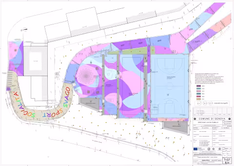Quartiere di edilizia sociale di Via Novella: riqualificazione di spazi pubblici ad uso sportivo e riforestazione di aree boschive a margine del quartiere - Tavola Grafica