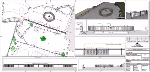 Villa Imperiale, Via San Fruttuoso 100: restauro e valorizzazione - Render restauro vasca e balaustra