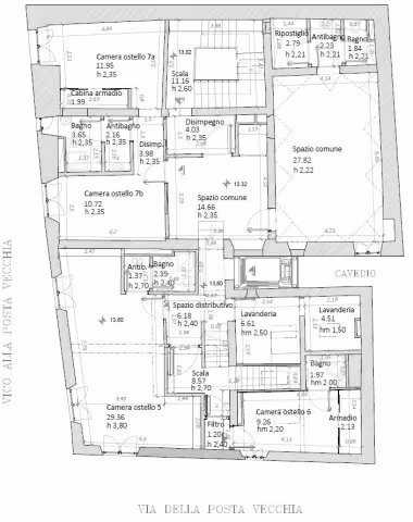Vico Posta Vecchia: planimetria progetto