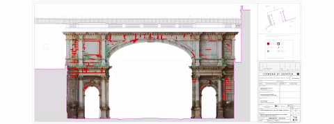 Ponte Monumentale in Via XX Settembre: restauro - Mappatura degrado Prospetto de Ferrari 