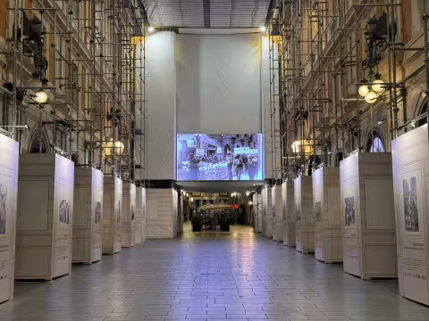 Galleria Mazzini Interventi di restauro, recupero e risanamento struttura di copertura, miglioramento microclima e arredo urbano: ponteggi