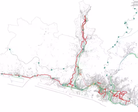Percorsi da realizzare con PNRR (48 km) - Planimetria generale