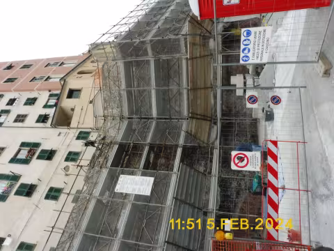 Restauro delle Mura delle Grazie e valorizzazione del percorso: veduta mura in corso d'opera