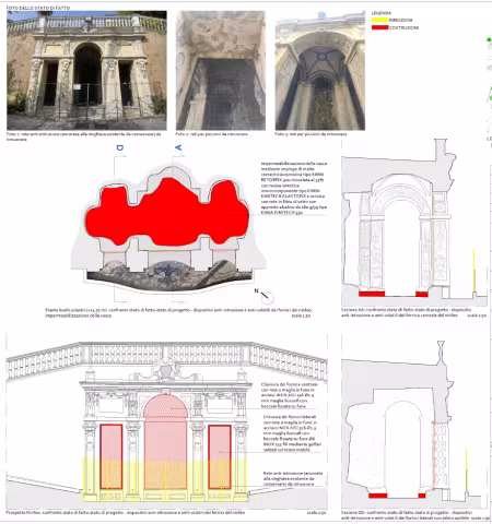 Villa Imperiale, Via San Fruttuoso 100: restauro e valorizzazione - Progetto restauro ninfeo