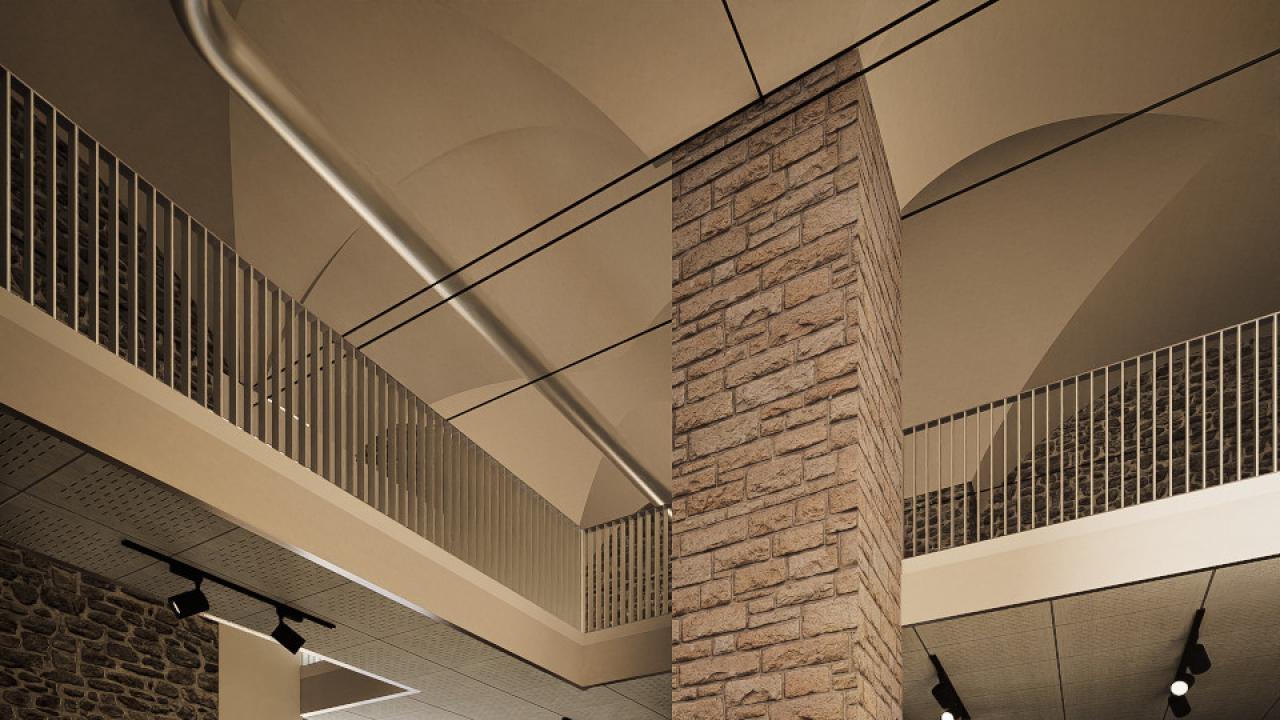 Palazzo ex magazzini del sale in via Sampierdarena: render spazio interno laboratorio scolastico