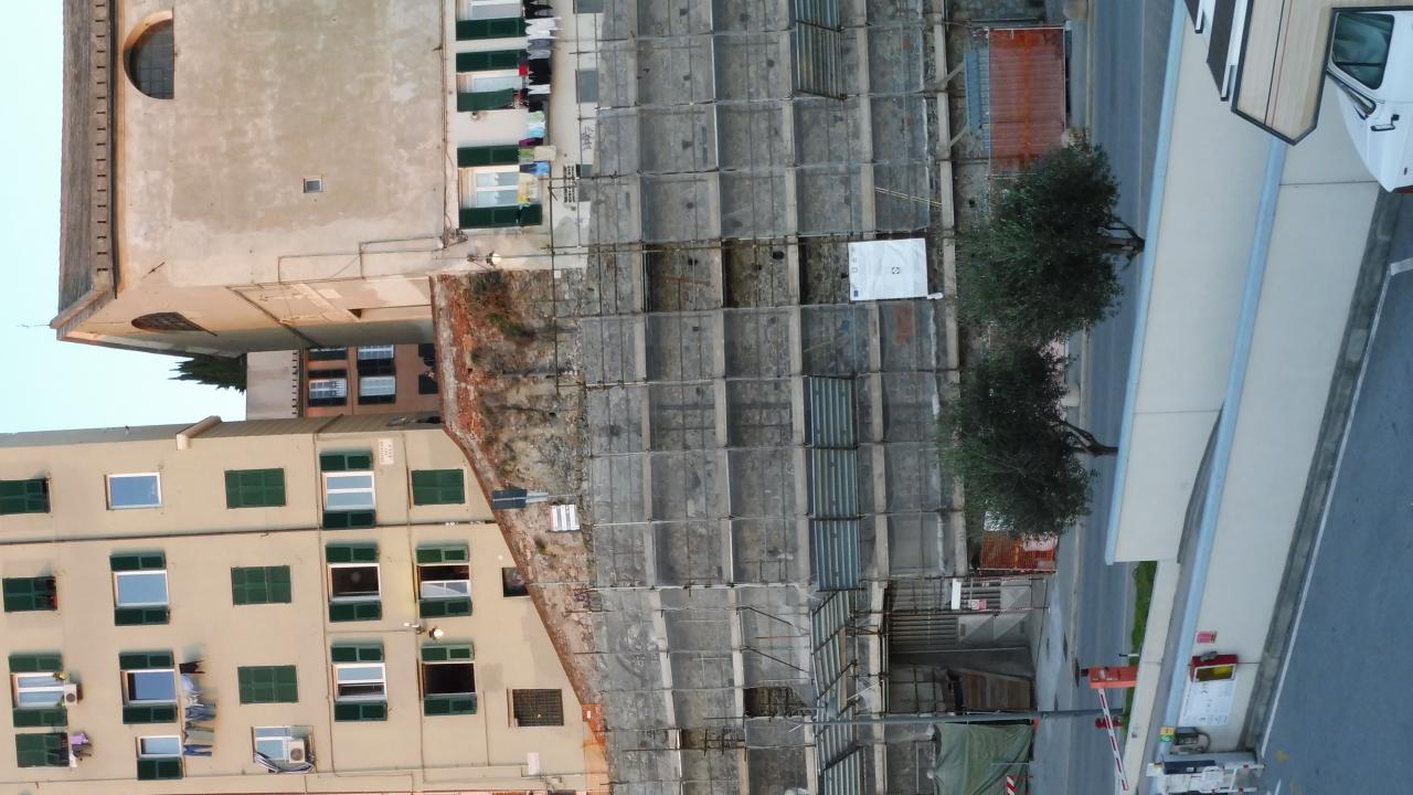 Restauro delle Mura della Marina e valorizzazione del percorso: veduta mura in corso d'opera