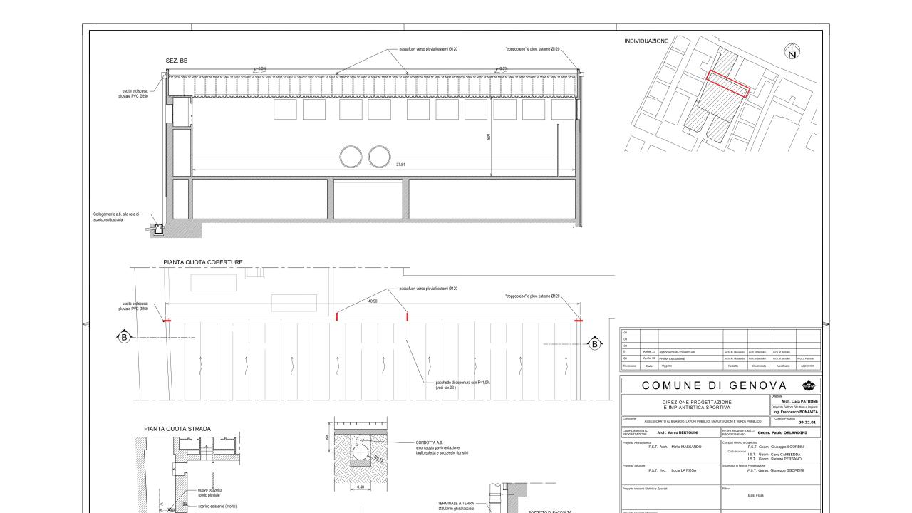 Centro Civico Buranello - Via Buranello 1: rifacimento copertura: elaborati T-02 E-Ar e T-03 E-Ar