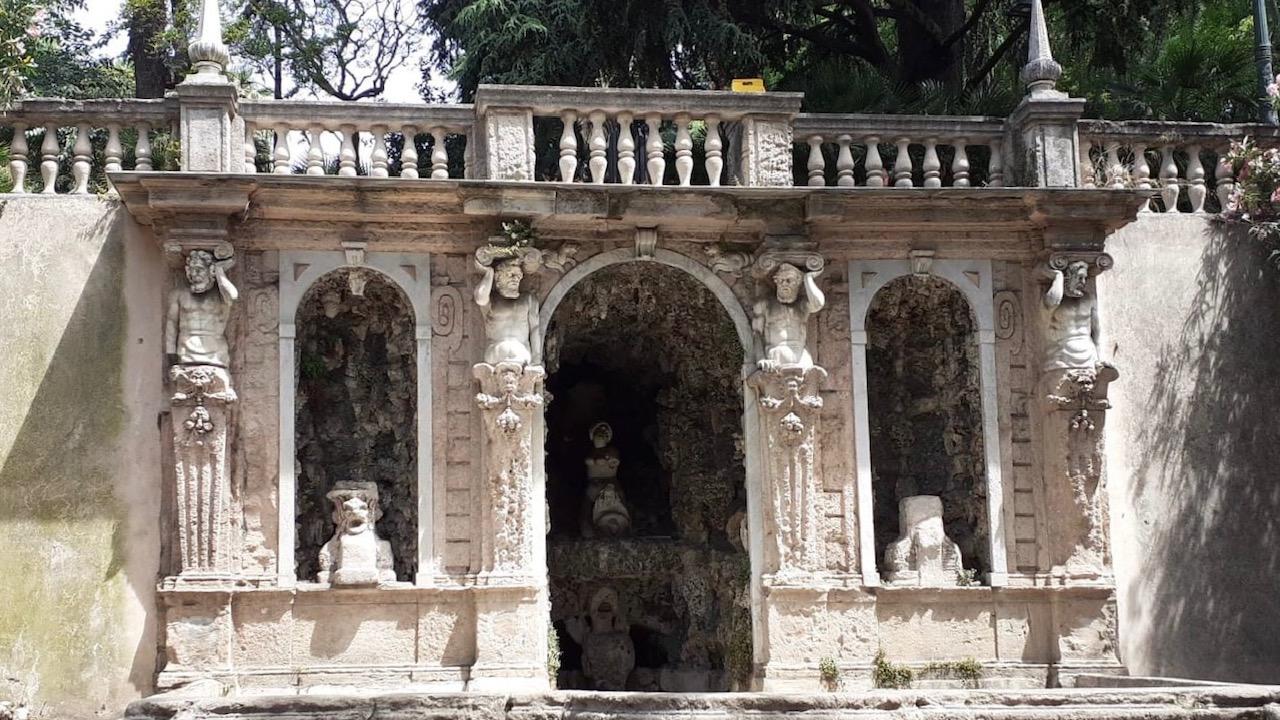 Villa Imperiale Scassi "La Bellezza", Largo Gozzano 3: restauro conservativo del ninfeo, del parco e riqualificazione del giardino storico - Ninfeo inferiore