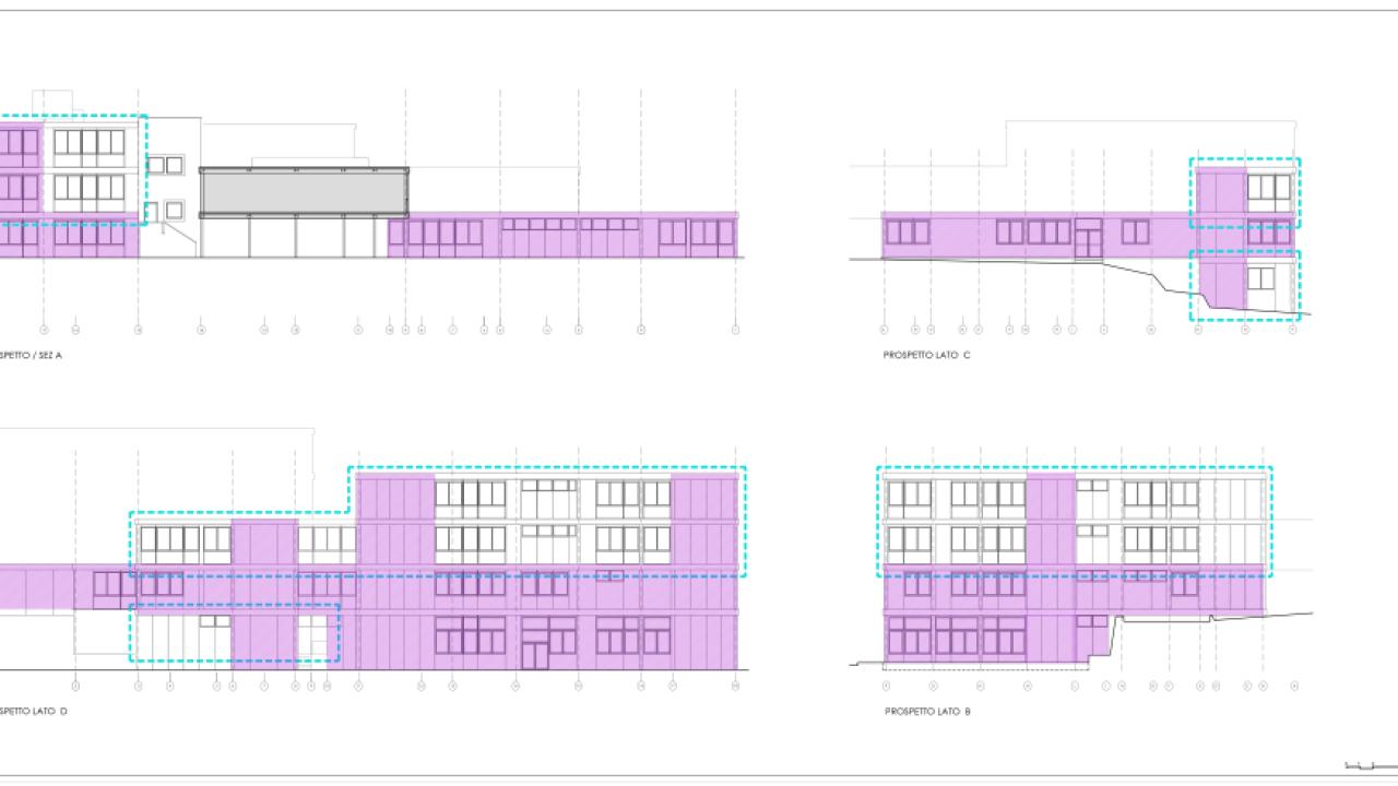 Scuola Materna Comunale Arcobaleno, Via Fratelli di Coronata 11: riqualificazione - Elaborato grafico