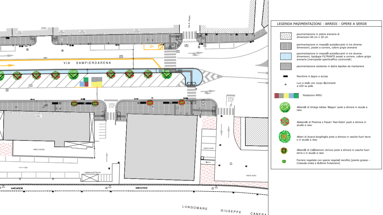 Via Sampierdarena: riqualificazione e realizzazione percorso ciclabile