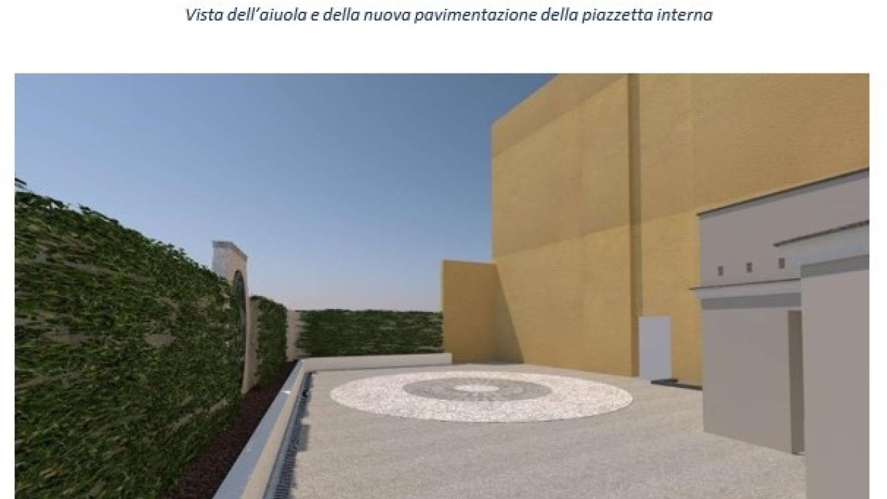Vico Vegetti 8/1a, Via di San Bernardo 22R: render corte interna e aiuole