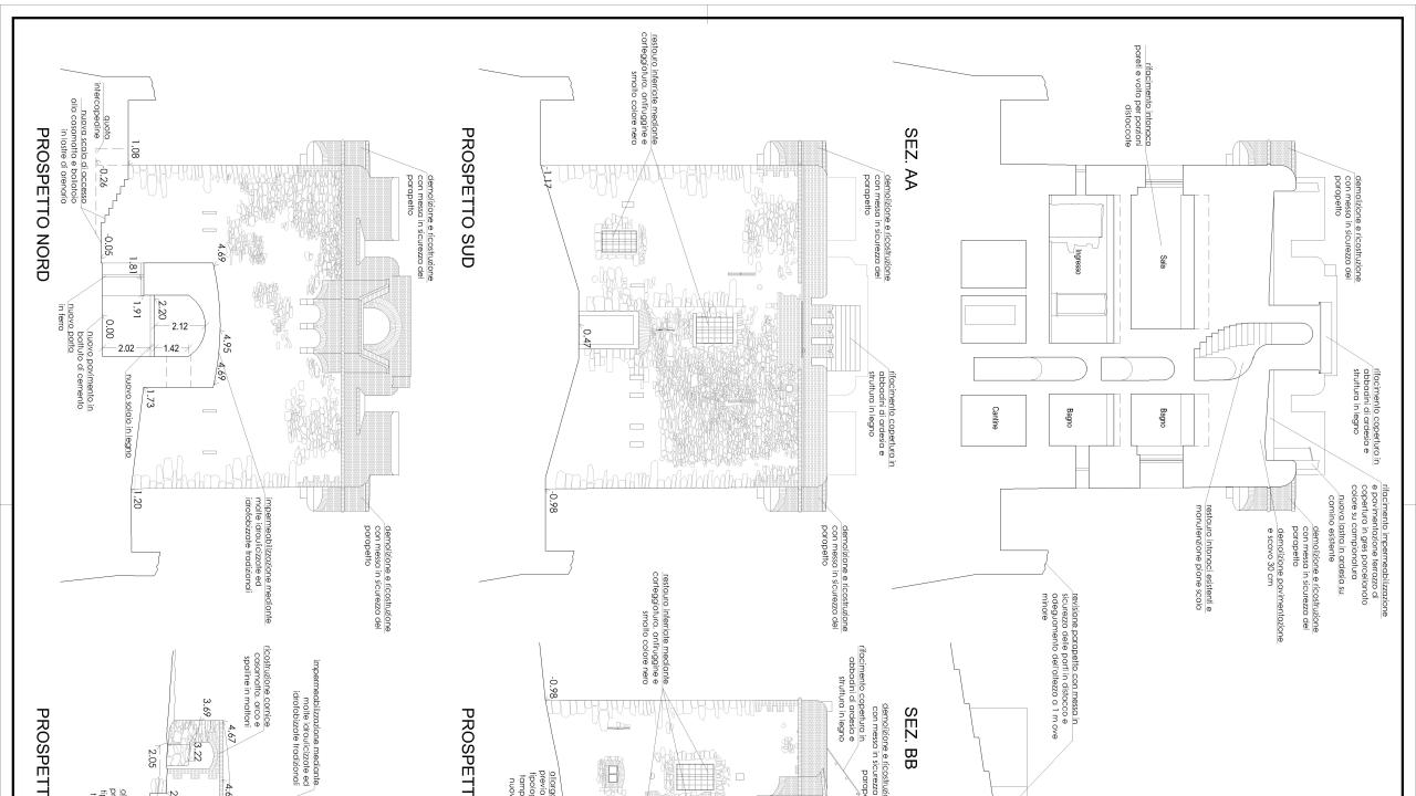 Forte Puin progetto - sezioni